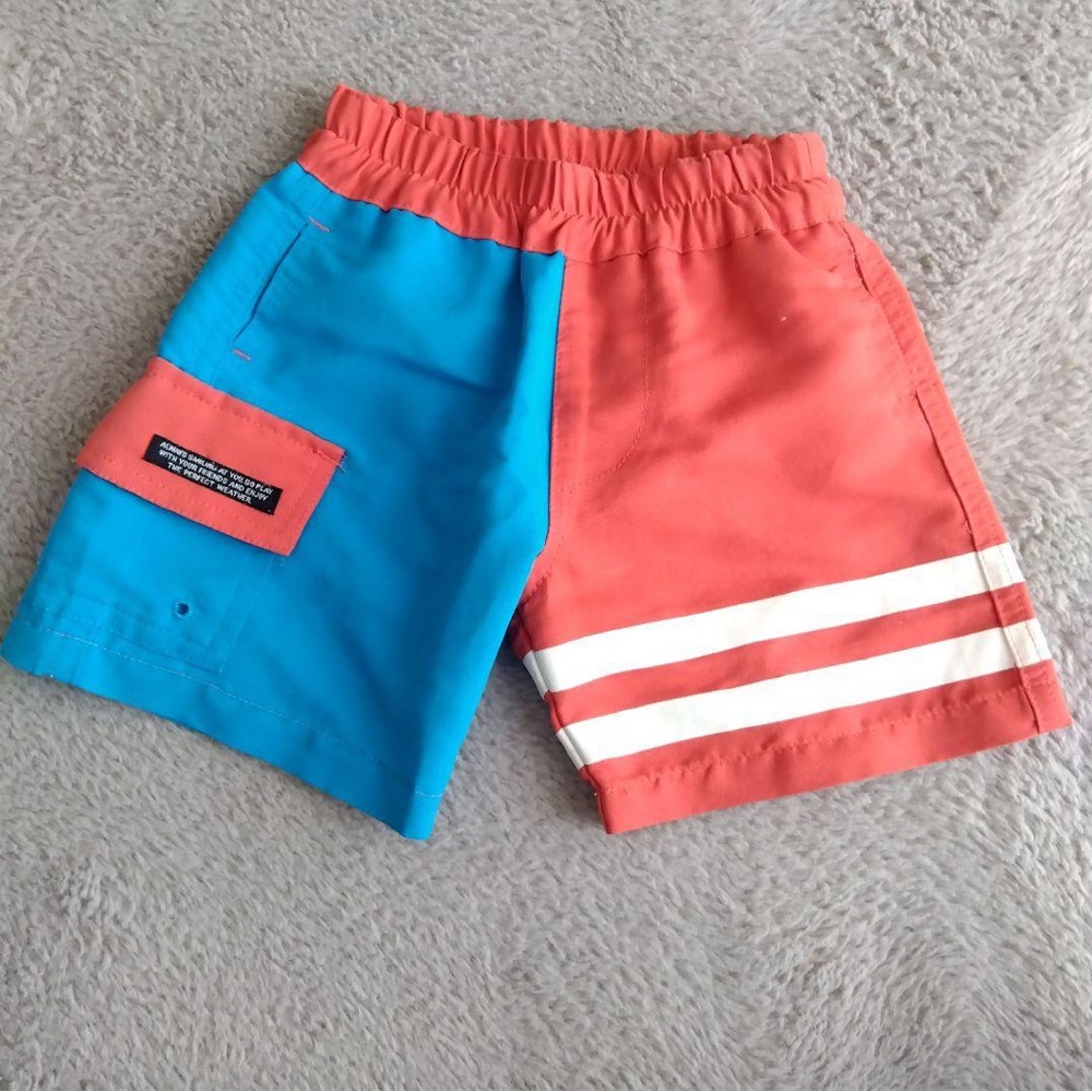 Colorblock Kids Shorts in Blue and Red
